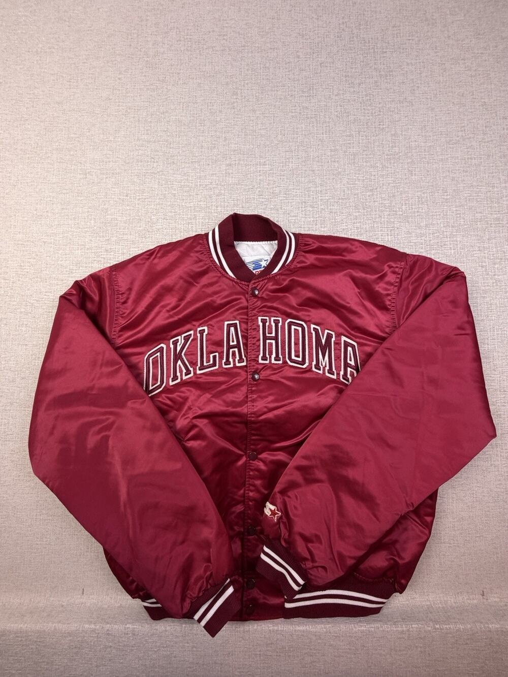 Vintage Starter Oklahoma Sooners Satin Jacket Men’s XL Red USA Made NCAA